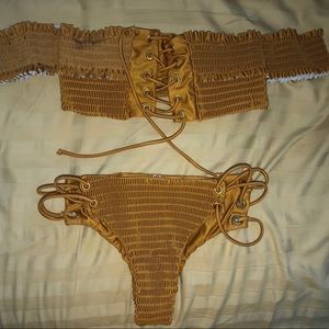 OFF THE SHOULDER SWIMSUIT, NEVER WORN